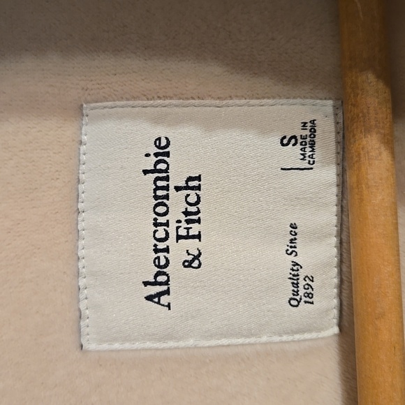 Abercrombie & Fitch Sherpa Teddy Cream Button Pocket Shacket Jacket New Out Tag - Picture 14 of 16